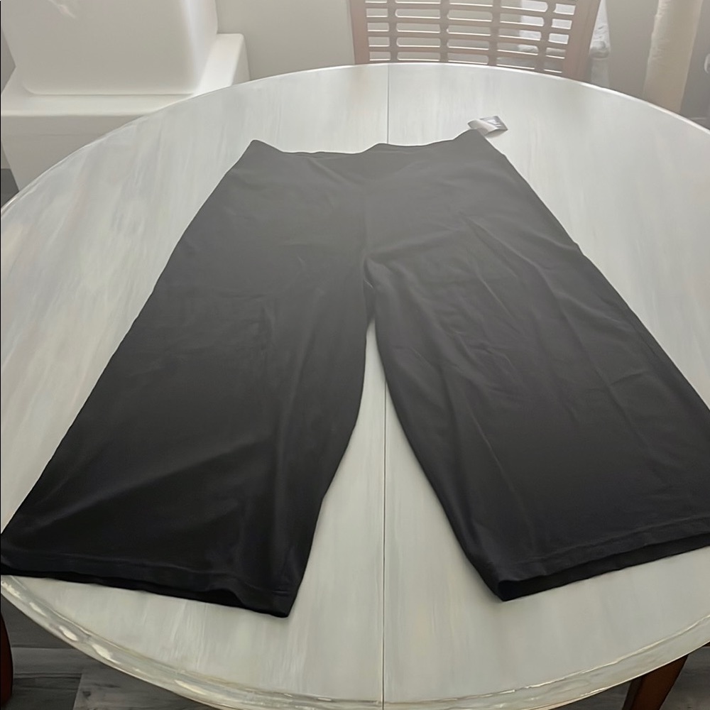 J Jill purejill PJ Easy Knit Black Wide-Leg Crop Pants